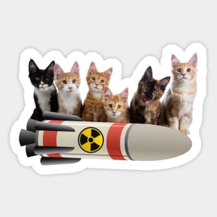 Kittens with nuke missile Sticker